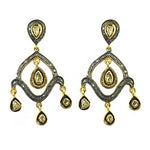 Load image into Gallery viewer, gold plating Teardrop Diamond Earrings | Luxury Indian Jewelry