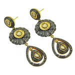 Load image into Gallery viewer, gold plating Diamond Flower Drop Earrings | Luxury Women's Jewelry