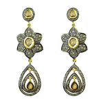 Load image into Gallery viewer, gold plating Diamond Flower Drop Earrings for Women | Floral Jewelry