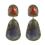 Load image into Gallery viewer, Sapphire & Ruby Drop Earrings | gold plating-Plated Jewelry for Women