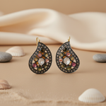 Load image into Gallery viewer, Multi-Gemstone Teardrop Earrings | Silver Earrings for Women