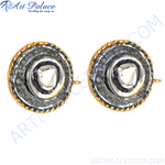 Load image into Gallery viewer, gold plating and diamond stud earrings, a luxurious jewelry option with a gold plating setting and sparkling diamonds.