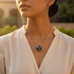 Load image into Gallery viewer, Gemstone Beaded Ball Pendant | Silver Ruby Emerald Jewelry