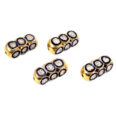 Gold plating beads with diamonds for women | fine jewelry gift