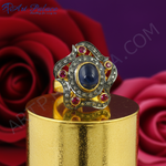 Load image into Gallery viewer, Sapphire & Ruby Ring | gold plating Plated Cocktail Ring for Women