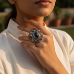 Load image into Gallery viewer, Sapphire & Ruby Ring | gold plating Plated Cocktail Ring for Women