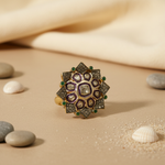 Load image into Gallery viewer, gold plating Diamond & Emerald Cocktail Ring | Women's Luxury Jewelry