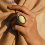 Load image into Gallery viewer, Yellow Stone Gold Ring for Women | Statement Jewelry