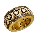 Load image into Gallery viewer, gold plating Ring with Black Diamonds for Women | Designer Jewelry