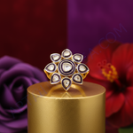 Load image into Gallery viewer, gold plating Ring with Diamond & Enamel | Flower Design | For Women