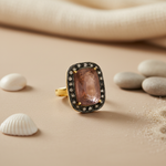 Load image into Gallery viewer, Sapphire & Diamond Ring | gold plating Finish Ring For Women