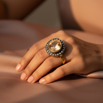 Load image into Gallery viewer, Yellow Citrine Ring for Women | Gold & Diamond Ring