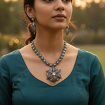 Load image into Gallery viewer, Vintage Diamond Necklace & Earrings Set | Gold-Tone Jewelry