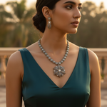 Load image into Gallery viewer, Vintage Diamond Necklace & Earrings Set | gold plating-Tone Jewelry