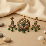 Load image into Gallery viewer, Ruby & Emerald Earrings Set for Women | Luxury Jewelry