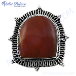 Load image into Gallery viewer, 925 sterling silver statement ring with a large red jasper gemstone center and intricate design.