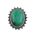 Load image into Gallery viewer, 925 Silver Malachite Ring | Oval Gemstone Ring for Women