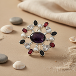 Load image into Gallery viewer, 925 Silver Gemstone Brooch Pin for Women | Statement Jewelry