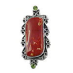 Load image into Gallery viewer, 925 Silver Red Jasper Pendant with Peridot | Women's Jewelry Gift