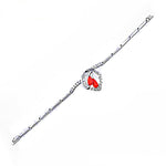Load image into Gallery viewer, Silver Anklet with Red Gemstones | Women's Delicate Jewelry