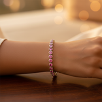Load image into Gallery viewer, Silver Pink Gemstone Bracelet for Women | Daily Wear Gift