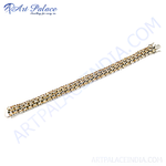 Load image into Gallery viewer, gold plating-tone stone studded chain bracelet, featuring sparkling stones, perfect for adding elegance to any outfit.