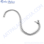 Load image into Gallery viewer, 925 silver tennis bracelet with round brilliant-cut cubic zirconia stones on a white background.