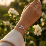 Load image into Gallery viewer, Silver Ruby Bracelet | Heart Gemstone Bracelet for Women