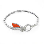 Load image into Gallery viewer, Silver Coral & Diamond Bracelet for Women | Gift Jewelry