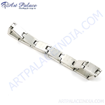 Load image into Gallery viewer, Silver geometric link chain bracelet on a white background, perfect for men's daily wear.