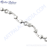 Load image into Gallery viewer, Sterling silver flower anklet on a white background, showcasing the intricate details of the jewelry.