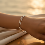 Load image into Gallery viewer, Silver Rectangle Link Bracelet | Women's Fashion Jewelry