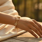 Load image into Gallery viewer, gold plating Floral Pearl Bracelet | Women's Elegant Jewelry Gift
