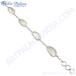 Load image into Gallery viewer, Sterling silver bracelet featuring light colored gemstones. Elegant design for women.