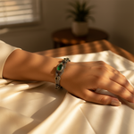 Load image into Gallery viewer, 925 Silver Green Stone Bracelet for Women | Silver Jewelry