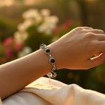 Load image into Gallery viewer, 925 Silver Onyx Bracelet for Women | Statement Jewelry