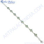 Load image into Gallery viewer, Sterling silver bracelet featuring moonstone gemstones, a beautiful and elegant piece of jewelry for women.