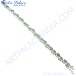 Load image into Gallery viewer, Sterling silver chain bracelet with oval-cut purple amethyst gemstones, perfect for women's jewelry.