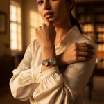 Load image into Gallery viewer, Silver Cufflinks with Gray Gemstone | Men's Wedding Gift