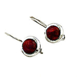 Load image into Gallery viewer, Silver Red Stone Drop Earrings for Women | Daily Wear Jewelry