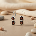 Load image into Gallery viewer, 925 Silver Garnet Drop Earrings for Women | Gemstone Jewelry