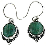 Load image into Gallery viewer, 925 Silver Emerald Drop Earrings for Women | Gemstone Jewelry
