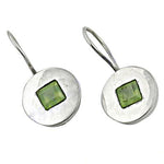 Load image into Gallery viewer, 925 Silver Peridot Earrings | Square Stone Earrings For Women