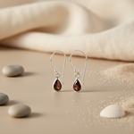 Load image into Gallery viewer, 925 Silver Garnet Teardrop Earrings for Women | Gift Jewelry
