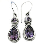 Load image into Gallery viewer, 925 Silver Amethyst Drop Earrings for Women | Gemstone Jewelry