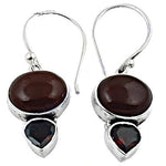 Load image into Gallery viewer, 925 Silver Garnet Drop Earrings for Women | Daily Wear