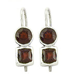 Load image into Gallery viewer, 925 Silver Garnet Drop Earrings for Women | Gemstone Jewelry