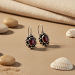 Load image into Gallery viewer, 925 Silver Garnet Drop Earrings for Women | Gemstone Jewelry