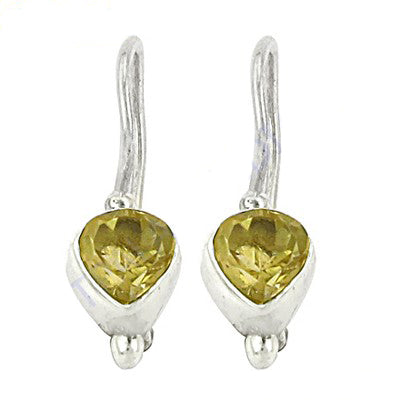 925 silver citrine teardrop earrings for women | dangle earrings