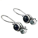 Load image into Gallery viewer, 925 Silver Blue Topaz Earrings | Dangle Earrings | For Women